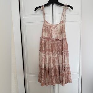 ILLA ILLA Pink and Cream 3-tiered Sun Dress